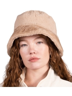 Brook   Bay Faux Fur Bucket Hat - Fuzzy Bucket Hats & Fur Hat - Winter Bucket Hat, Fluffy Bucket Hat, Furry Bucket Hat