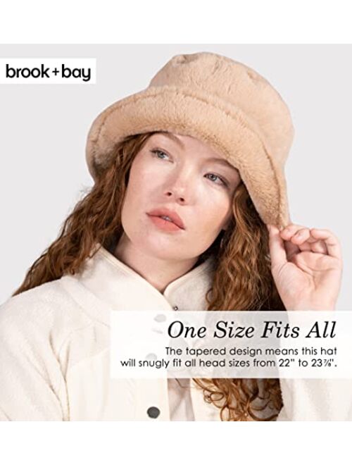 Brooks Brook + Bay Faux Fur Bucket Hat - Fuzzy Bucket Hats & Fur Hat - Winter Bucket Hat, Fluffy Bucket Hat, Furry Bucket Hat