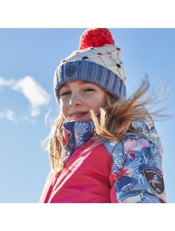 DEUX PAR DEUX Girl Knit Hat Off White, Blue And Red - Toddler|Child