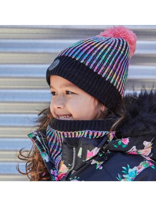 DEUX PAR DEUX Girl Knit Hat Black Multicolor - Toddler Child