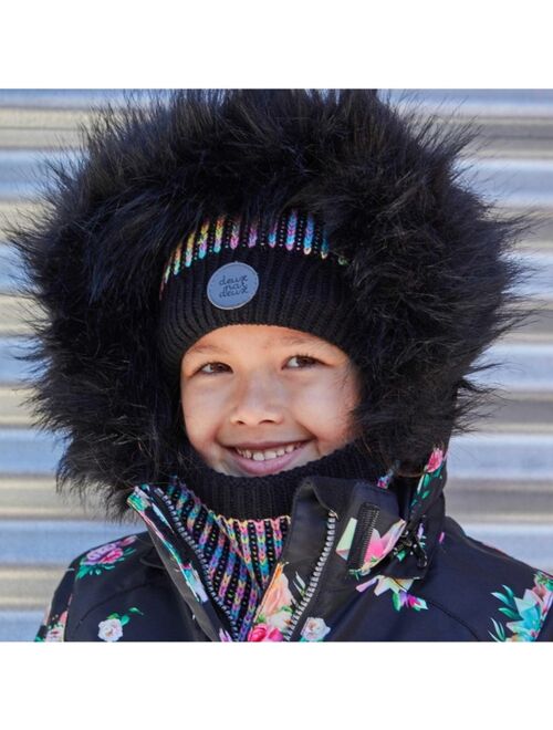 DEUX PAR DEUX Girl Knit Hat Black Multicolor - Toddler Child