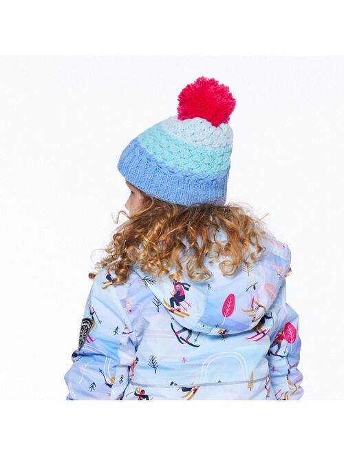 DEUX PAR DEUX Girl Striped Knit Hat Blue - Toddler Child