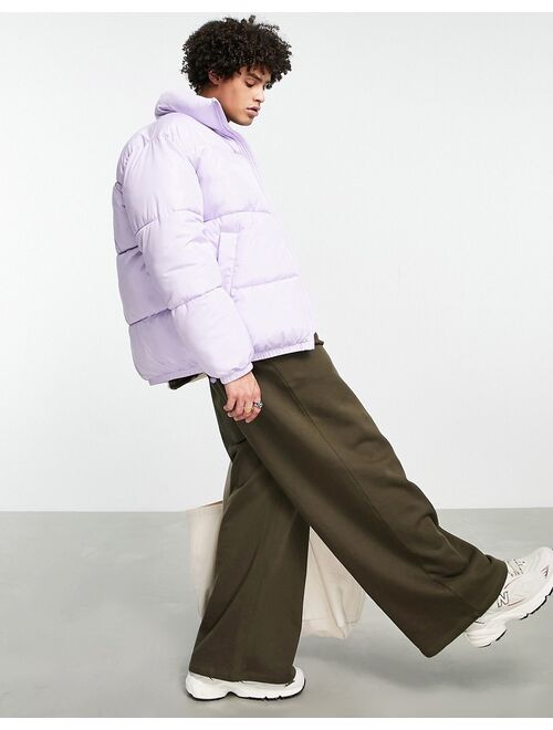 Topman puffer jacket in lilac