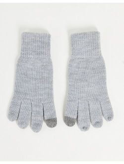 knit gloves in light gray - Lgray