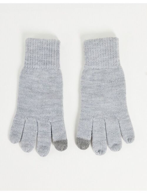 Topman knit gloves in light gray - Lgray