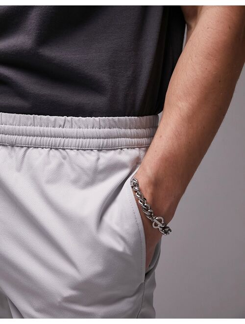 Topman skinny pants with elastic waist in gray