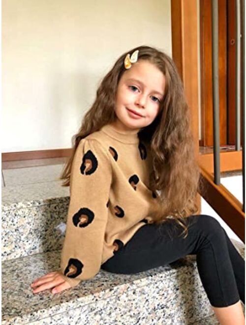 Danna Belle Girls Fall Long Sleeve Crew Neck Leopard Pullover Christmas Sweaters 5-12Years