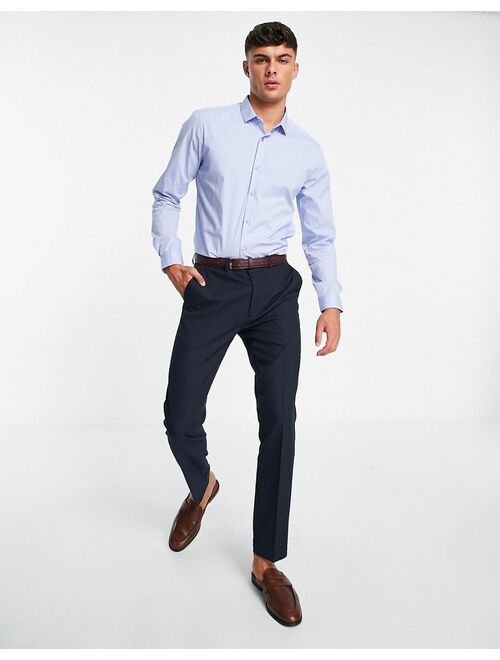 Topman smart shirt with stretch in blue