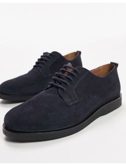 hudson cillian suede derby shoes in navy