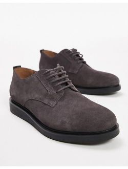 hudson cillian gray suede derby shoes