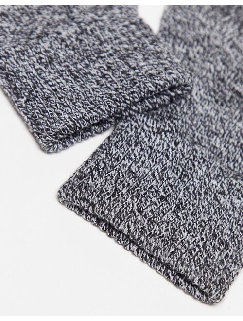 ASOS DESIGN polyester fingerless gloves in heather gray