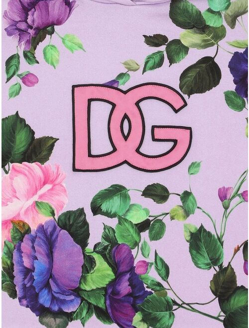 Dolce & Gabbana Kids floral-print cotton hoodie