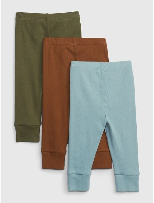 Gap Baby 100% Organic Cotton Rib Pants (3-Pack)