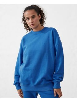Women's Plush Oversized Crew Sweatshirt