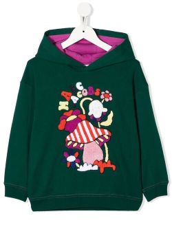 Kids graphic-embroidered fleece hoodie