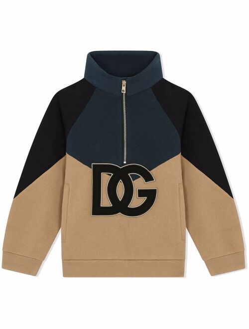 Dolce & Gabbana Kids high-neck colour-block sweatshirt