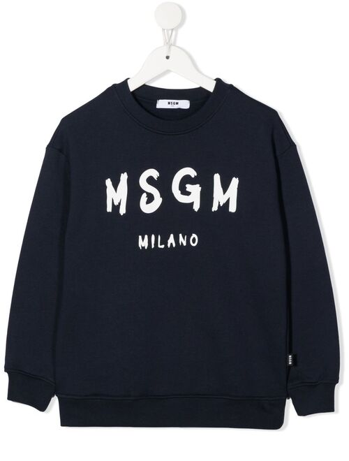 MSGM Kids logo-print long-sleeve sweatshirt