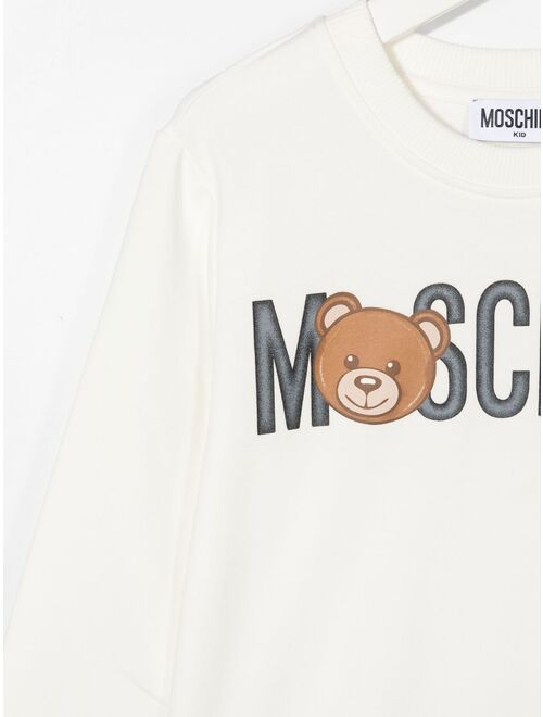 Moschino Kids logo-print drop-shoulder sweatshirt
