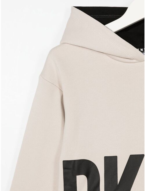 Dkny Kids logo-print pullover hoodie