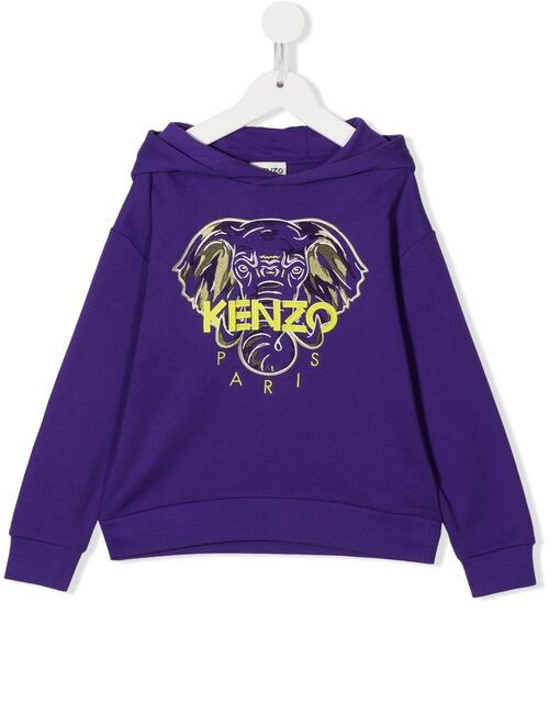 Kenzo Kids embroidered-logo detail hoodie