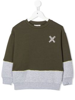 Kids logo-print colour-block sweatshirt