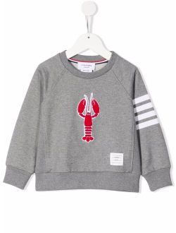 Kids 4-Bar lobster-patch cotton sweatshirt