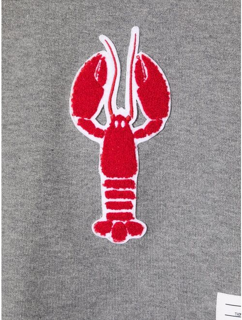Thom Browne Kids 4-Bar lobster-patch cotton sweatshirt