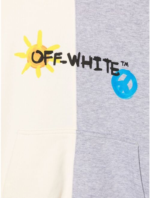Off-White Kids two-tone logo hoodie