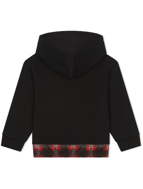 Dolce & Gabbana Kids tartan-trim hoodie