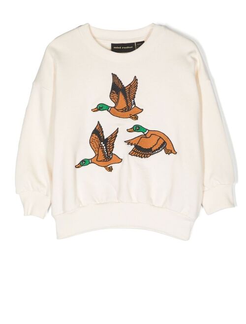 Mini Rodini embroidered-duck sweatshirt