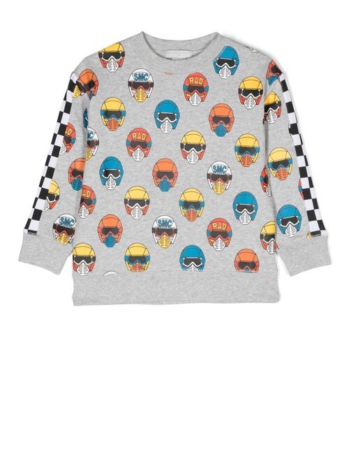 Stella McCartney Kids helmet-print cotton sweatshirt