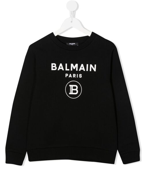 Balmain Kids logo-print long-sleeve sweatshirt