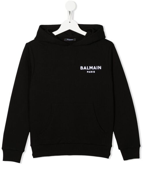 Balmain Kids logo-embroidered hoodie