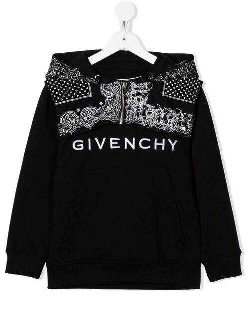 Givenchy Kids bandana logo print hoodie