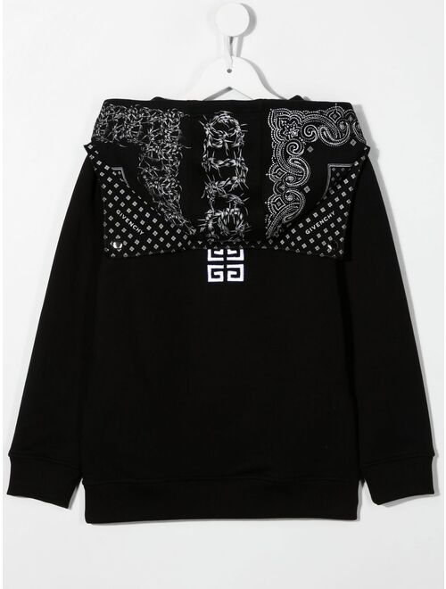 Givenchy Kids bandana logo print hoodie