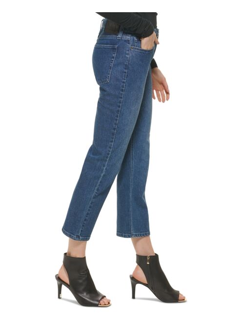 DKNY JEANS Women's High-Rise Cropped Kick-Flare Jeans