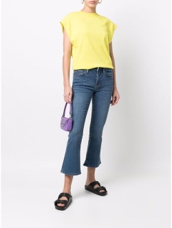 low-rise kick-flare jeans