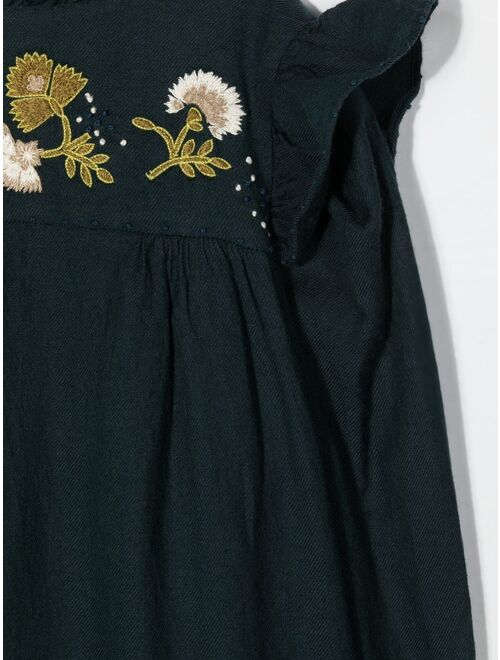 Bonpoint floral-embroidered midi dress