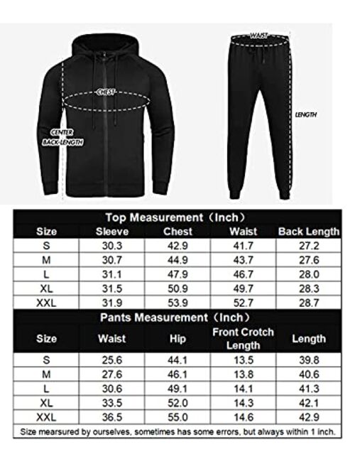 COOFANDY Mens Athletic 2 Piece Tracksuit Set Casual Full-Zip Sweatsuits color block hoodie Jogging Suits