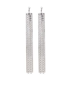 silver-tone drop earrings