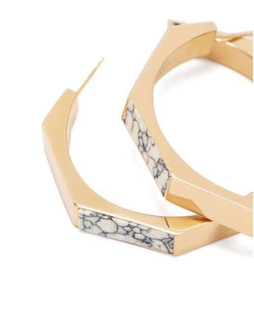 Isabel Marant marble-panel hoop earrings