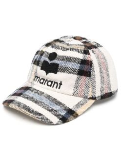 check-pattern baseball cap