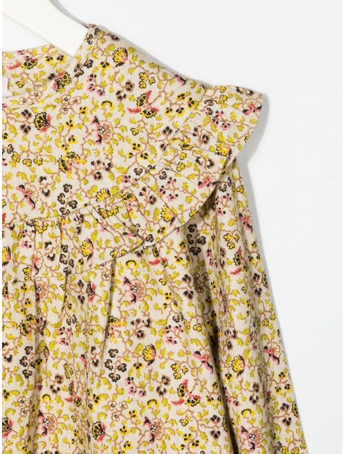 Bonpoint floral-print ruffled dress