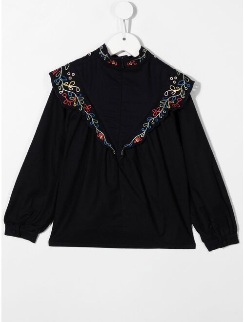 Chloe Kids embroidered cotton blouse