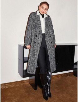 Premium Tweed Double Breasted Overcoat