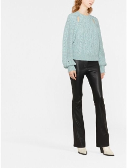 cable-knit cut-out jumper