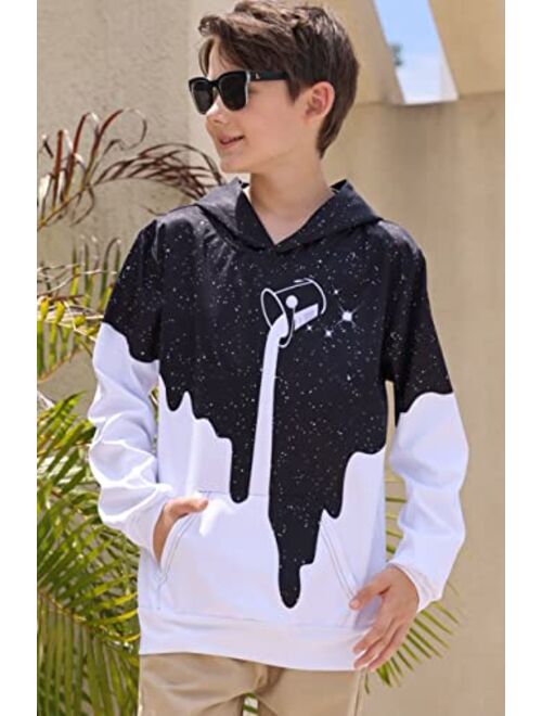 Lovekider Boys Girls Hoodies Sweatshirt Cool 3D Print Pullover with Big Pocket for Kids Fashion Warm Winter 6-16 Years