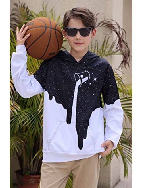 Lovekider Boys Girls Hoodies Sweatshirt Cool 3D Print Pullover with Big Pocket for Kids Fashion Warm Winter 6-16 Years