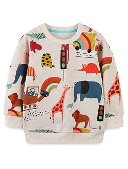Bumeex Baby Toddler Boy's Cotton Crewneck Long Sleeve Sweatshirt 1-7T
