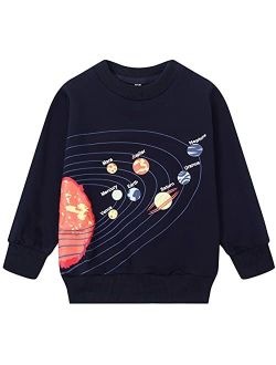 Akyzic Boys Sweatshirts Cotton Long Sleeve Crewneck Pullover Toddler Kids Winter Warm Shirt Sweater Tops 3t-8t